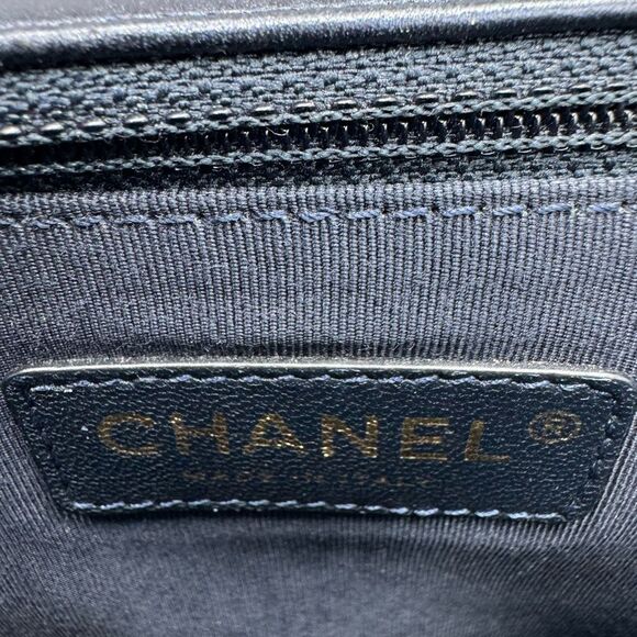 Auth Chanel Navy Blue Limited Edition Boy Flap Large New Cube Shoulder Bag - Picture 14 of 16